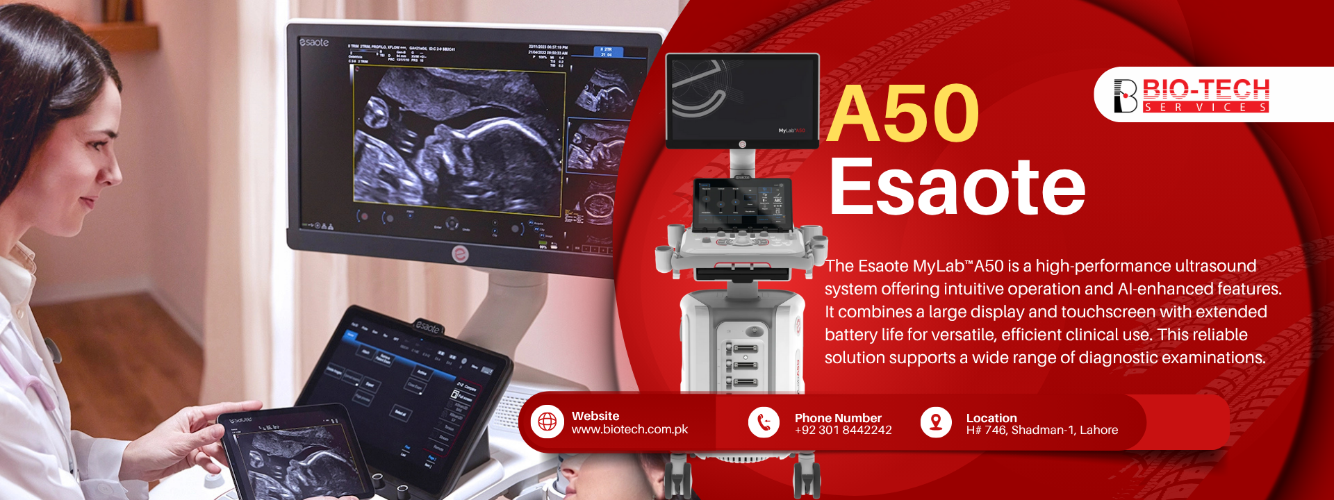 Esaote A50 Compact High-Resolution Color Doppler Ultrasound System